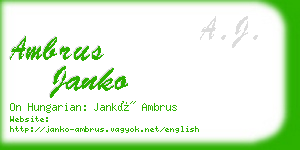 ambrus janko business card